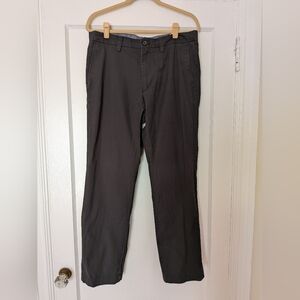 Banana Republic Emerson Chino Straight Leg Flat Front Dark Gray Cotton 34x30
